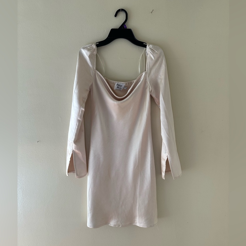 Princess Polly Star Power Mini Dress White Satin
